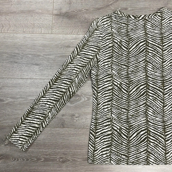 NWT MICHAEL Michael Kors Long Sleeve Zebra Print Bling Logo Top M - Picture 15 of 16